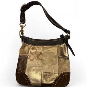 Coach Metallic Patchwork Shoulder Bag